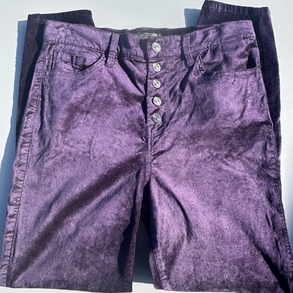 7 for all mankind purple velour feel pants size 29. Button fly EUC